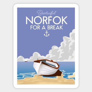 Beautiful Norfolk seaside travel poster. Magnet